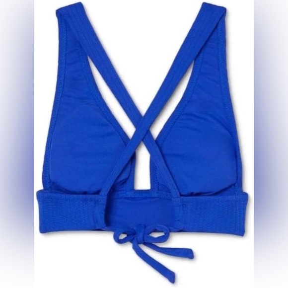 323.SMALL NWT Shade & Shore Women's Tall Triangle Ribbed Bikini Top - Picture 5 of 7